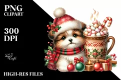 Cute Dog with Christmas Ornaments PNG Product Image 1