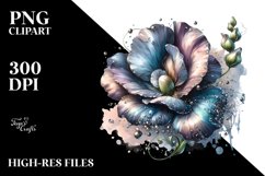 Shiny Sweet Pea Watercolor Clipart Product Image 1