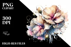 Shiny Sweet Pea Watercolor Clipart Product Image 3