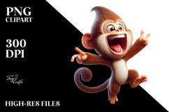 Funny Monkey with Hyper-Detailed Fur PNG Product Image 2