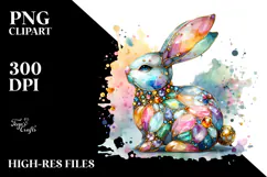 Colorful Pastel Bunny Made of PNG Product Image 2