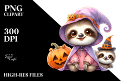 Baby Sloth Dressed Halloween PNG Product Image 2