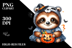 Baby Sloth Dressed Halloween PNG Product Image 2