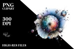 Cosmos Abstract Watercolor | Sublimation Clipart Product Image 3