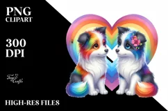 View from Behind Border Collie Heart Shape PNG Product Image 2