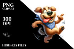 Goofy Dog in Bandana PNG Product Image 2