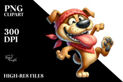 Cartoony Dog with Bandana PNG Product Image 2