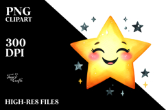 Very Simple Smiling Star PNG Product Image 2