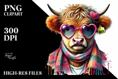 Highland Calf Heart Sunglasses PNG Product Image 2