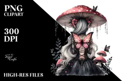 Gothic Fairy on Mushroom PNG Product Image 2