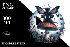 Gothic Fairy on Mushroom PNG Product Image 2