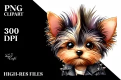 Watercolor Baby Yorkshire Terrier Punk Singer | Sublimation Product Image 3