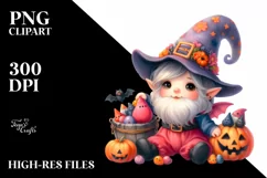 Cute Baby Gnome Halloween Clipart Product Image 3