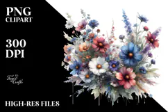 Colorful Wildflowers PNG Product Image 2