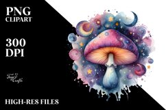 Colorful Magical Celestial Mushroom | Sublimation | Clipart Product Image 3