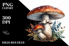 Vintage Mushroom Watercolor Splash PNG Product Image 3
