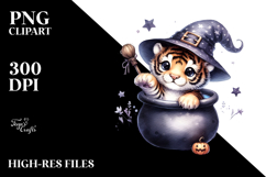 Halloween Tiger with Witch Potion PNG Product Image 2
