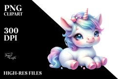 Colorful Baby Unicorn | Sublimation | Clipart Product Image 3