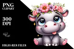 Trending Silly Cartoon Hippo PNG Product Image 2
