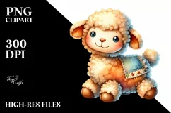 Colorful Baby Lamb Plush Sewed Clipart Product Image 3