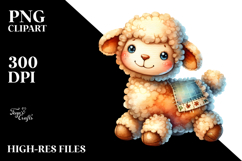 Colorful Baby Lamb Plush Sewed Clipart Product Image 2