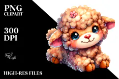 Colorful Baby Lamb Plush Sewed Clipart Product Image 2