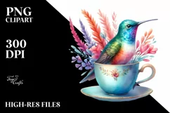 Vibrant Hummingbird Teacup | Hummingbird Sublimation Product Image 1