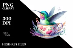 Vibrant Hummingbird Teacup | Hummingbird Sublimation Product Image 1