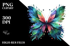 Abstract Vibrant Butterfly with Flowers PNG Product Image 1