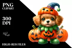 Baby Dog Halloween Costume Clipart Product Image 1