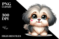 Happy Cartoon Havanese Baby PNG Product Image 2