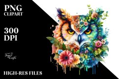 Abstract Vibrant Butterfly with Flowers PNG Product Image 3