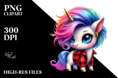 Running Baby Unicorn with Cool Haircut, Transparent PNG Product Image 2