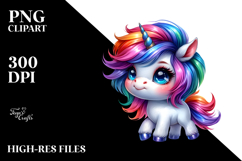 Cute Unicorn with Cool Haircut PNG Product Image 2