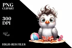 Funny Baby Dove Beachwear | Confused Goofy Teeth | Product Image 3
