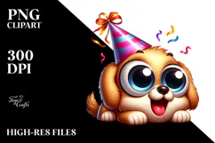 Silly Catoon Puppy with Expressive Eyes PNG Product Image 2