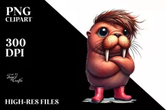 Baby Walrus Rain Boots | Sublimation Clipart Product Image 3
