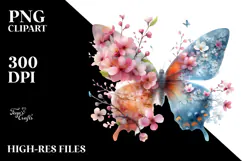 Butterfly made of Spring Flowers PNG Product Image 2