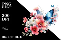 Butterfly made of Spring Flowers PNG Product Image 2