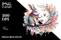 Colorful Pastel Boho Rabbit PNG Product Image 2