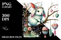 Boho Rabbit Colorful Pastel PNG Product Image 2