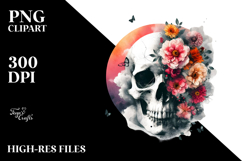 Skull made of Flowers PNG Product Image 2