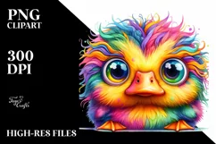 Colorful Baby Duck Crazy Eyes Clipart Product Image 1
