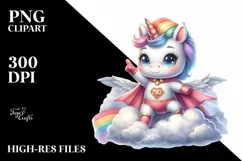 Baby Unicorn Watercolor Hero Pose Product Image 1
