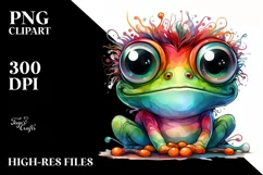 Colorful Layered Baby Frog | Sublimation Clipart Product Image 1