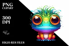 Colorful Layered Baby Frog with Crazy Eyes and Hair | Product Image 1