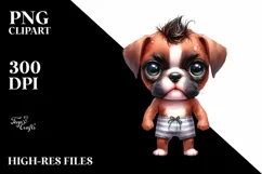 Standing Baby Boxer Caricature-Like Product Image 3
