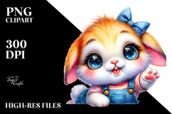 Cute Baby Rabbit with Dramatic Pose PNG Product Image 2