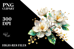 Gardenia Watercolor Splash PNG Product Image 2