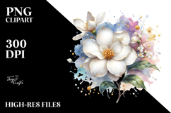 Gardenia Watercolor Splash PNG Product Image 2